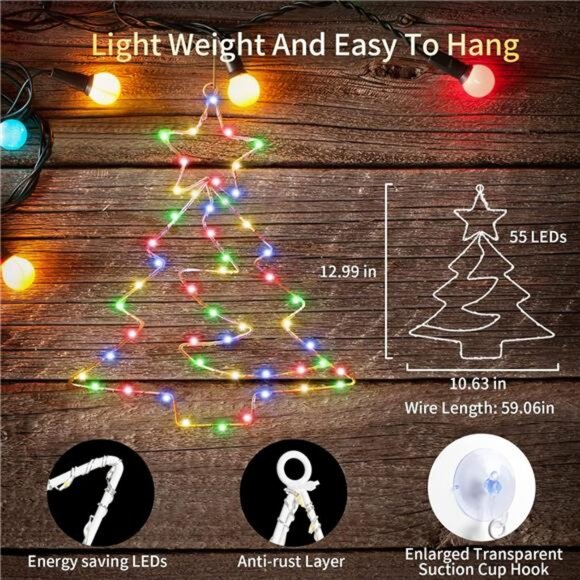 3PCS Remote Control LED Christmas Decorations Window Lights with Timer - Picture 7 of 10